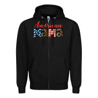Black Western American Mama Zipper Hoodie - LillyAllenDesigns