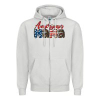 Dove Grey Western American Mama Zipper Hoodie - LillyAllenDesigns