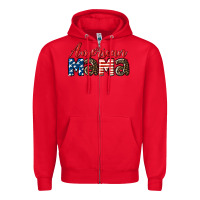 Red Western American Mama Zipper Hoodie - LillyAllenDesigns