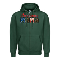 Sports Green Western American Mama Zipper Hoodie - LillyAllenDesigns