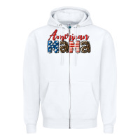 White Western American Mama Zipper Hoodie - LillyAllenDesigns