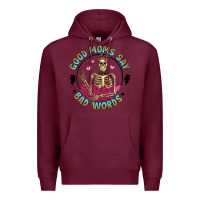Burgundy good moms say bad words Premium Hoodie - Artiststas