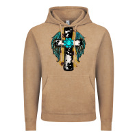 Vintage Coffee cross gemstone wings Vintage Hoodie - RanaPortraitStore