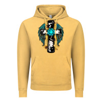 Vintage Mustard cross gemstone wings Vintage Hoodie - RanaPortraitStore