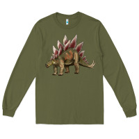 Army Green dinosaur stegosaurus Long Sleeve Tee - Artiststas