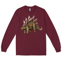 Burgundy dinosaur stegosaurus Long Sleeve Tee - Artiststas