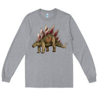 Heather Grey dinosaur stegosaurus Long Sleeve Tee - Artiststas