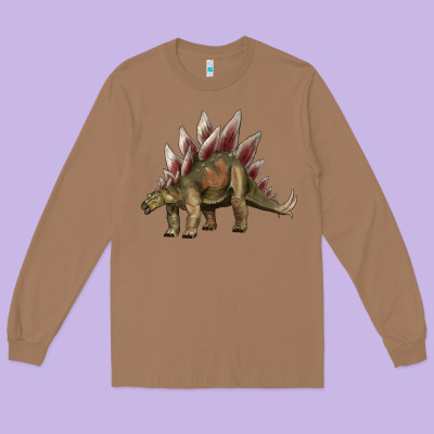 Dinosaur Stegosaurus Long Sleeve Tee Designed By Artiststas