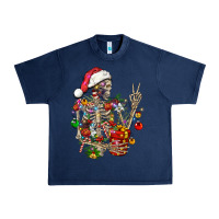 Navy Christmas lights and skeleton Urban Heavy Tee - FaDigitalArtStudio