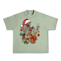 Oil Green Christmas lights and skeleton Urban Heavy Tee - FaDigitalArtStudio