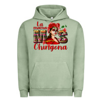 Pigment Oil Green La mama mos Chingona Urban Hoodie - NancyCooperArtShop