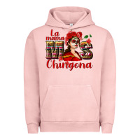Pigment Salmon La mama mos Chingona Urban Hoodie - NancyCooperArtShop