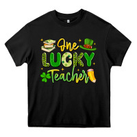 Black one lucky teacher Heavy Core Tee - Artiststas