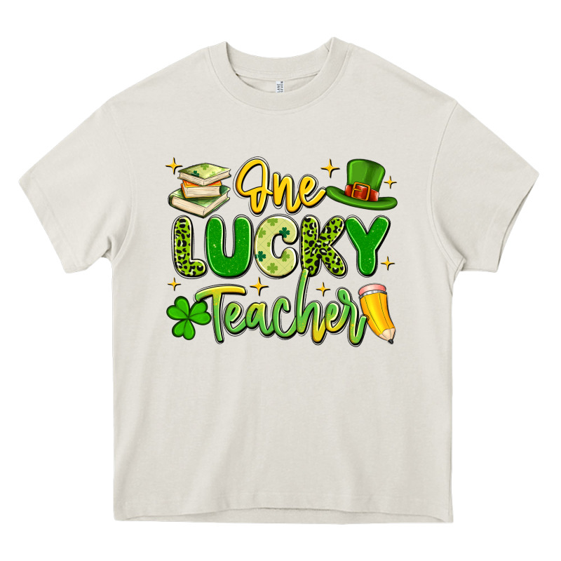 One Lucky Teacher Heavy Core Tee by Artiststas | Teevron