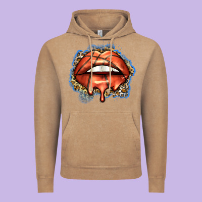 Basketball Lips Vintage Hoodie Designed By Zillion Design Studio