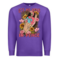 Purple let me read in peace Premium Sweatshirt - MaliasSmallBusiness