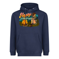 Navy happy camping Heavyweight Hoodie - NancyCooperArtShop
