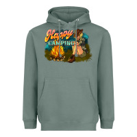 Sage happy camping Heavyweight Hoodie - NancyCooperArtShop