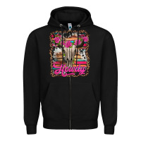 Black howdy valentine's day bull skull Zipper Hoodie - Jasminsmagicworld