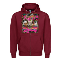 Burgundy howdy valentine's day bull skull Zipper Hoodie - Jasminsmagicworld