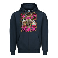 Navy howdy valentine's day bull skull Zipper Hoodie - Jasminsmagicworld