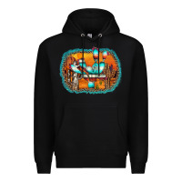 Black western cactus Premium Hoodie - AdoDesignShop