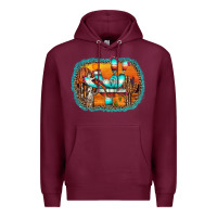 Burgundy western cactus Premium Hoodie - AdoDesignShop