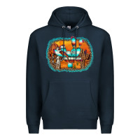 Navy western cactus Premium Hoodie - AdoDesignShop