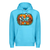 Ocean Blue western cactus Premium Hoodie - AdoDesignShop