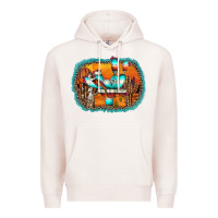 Pale Pink western cactus Premium Hoodie - AdoDesignShop