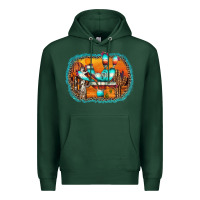 Sports Green western cactus Premium Hoodie - AdoDesignShop
