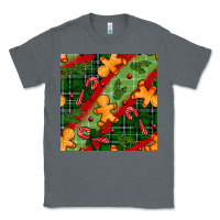 Charcoal Heather christmas gingerbread man and candy cane seamless pattern Classic Tee - BundleAndBundleShop