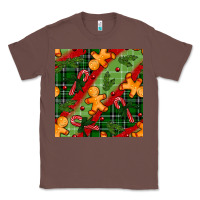 Chestnut christmas gingerbread man and candy cane seamless pattern Classic Tee - BundleAndBundleShop