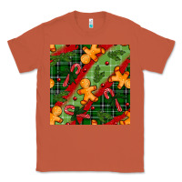 Copper christmas gingerbread man and candy cane seamless pattern Classic Tee - BundleAndBundleShop