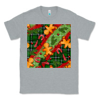 Heather Grey christmas gingerbread man and candy cane seamless pattern Classic Tee - BundleAndBundleShop