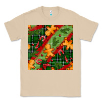 Mushroom christmas gingerbread man and candy cane seamless pattern Classic Tee - BundleAndBundleShop