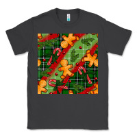 Smoke christmas gingerbread man and candy cane seamless pattern Classic Tee - BundleAndBundleShop