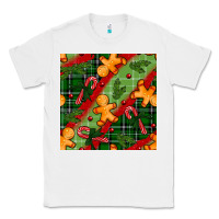 White christmas gingerbread man and candy cane seamless pattern Classic Tee - BundleAndBundleShop