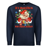 Navy its abuelita and pan dulce season mexican santa Premium Sweatshirt - MaliasSmallBusiness