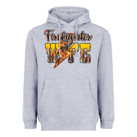 Heather Grey firefighter wife lightning bolt Heavyweight Hoodie - NancyCooperArtShop