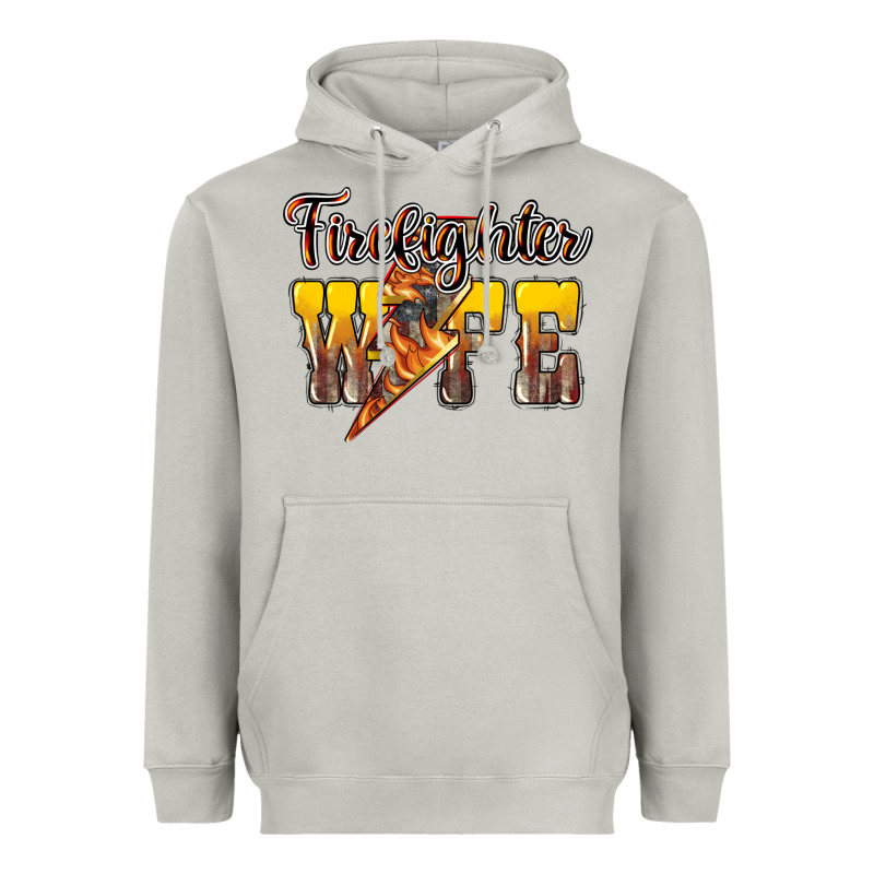 Firefighter Wife Lightning Bolt Heavyweight Hoodie by NancyCooperArtShop | Teevron