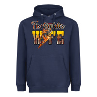 Navy firefighter wife lightning bolt Heavyweight Hoodie - NancyCooperArtShop