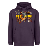 Plum firefighter wife lightning bolt Heavyweight Hoodie - NancyCooperArtShop