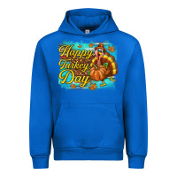 Cobalt Happy Turkey Day Urban Hoodie - texasbilliewilder