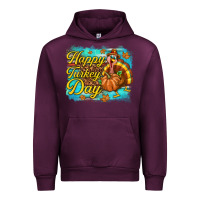 Mauve Wine Happy Turkey Day Urban Hoodie - texasbilliewilder