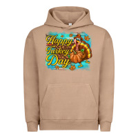Pigment Burro Happy Turkey Day Urban Hoodie - texasbilliewilder