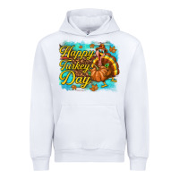 White Happy Turkey Day Urban Hoodie - texasbilliewilder