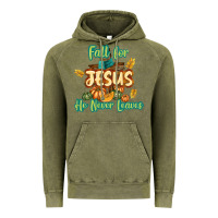 Vintage Olive Fall for Jesus He Never Leaves Vintage Hoodie - texasbilliewilder