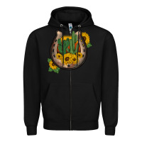 Black western horseshoe sunflower cactus Zipper Hoodie - BarkalooDesign