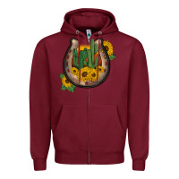 Burgundy western horseshoe sunflower cactus Zipper Hoodie - BarkalooDesign